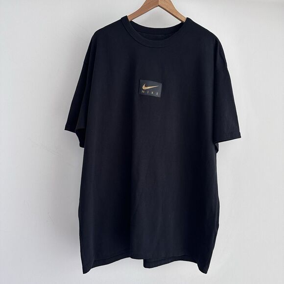 Nike T Shirt M90 Mens XXL Gold Swoosh Casual Streetwear Oversized Hip Hop Tee - Picture 5 of 8